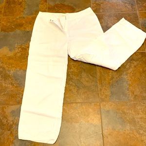Eileen Fisher summer white linen pants S